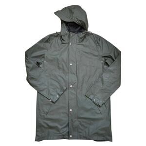 Samsoe Samsoe mens medium Steely raincoat jacket full zip dark green
